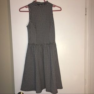 Polka dot high neck dress